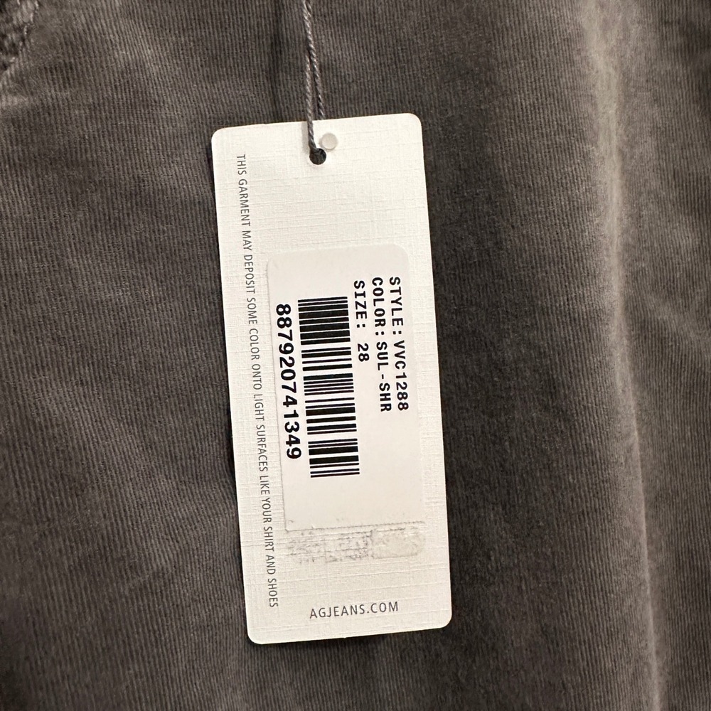 AG Adriano Goldschmied The Legging Corduroy Pants Grey Super Skinny 28R - Picture 6 of 12
